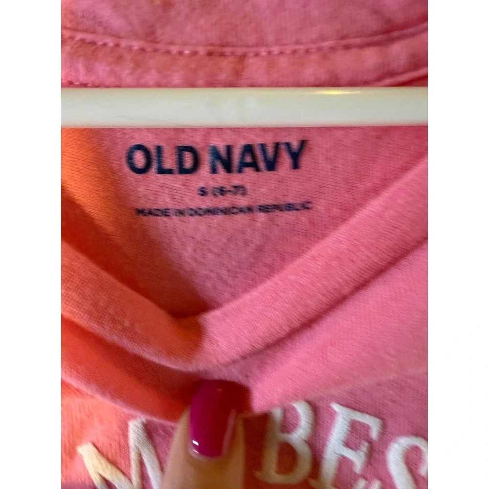 Old Navy Girls Pink Living My‎ Best Life Scooter Graphic T-Shirt Size S 6-7
